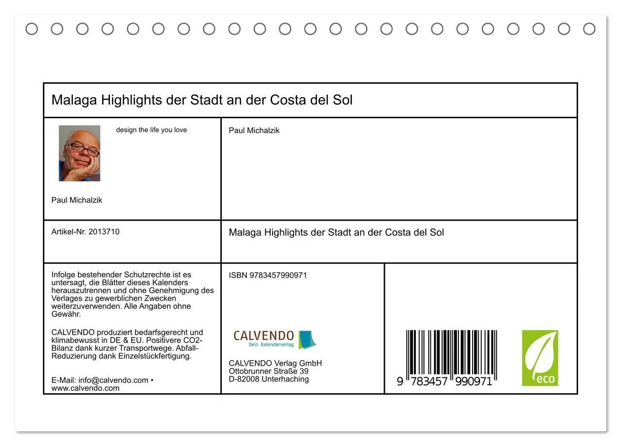 Bild: 9783457990971 | Malaga Highlights der Stadt an der Costa del Sol (Tischkalender...