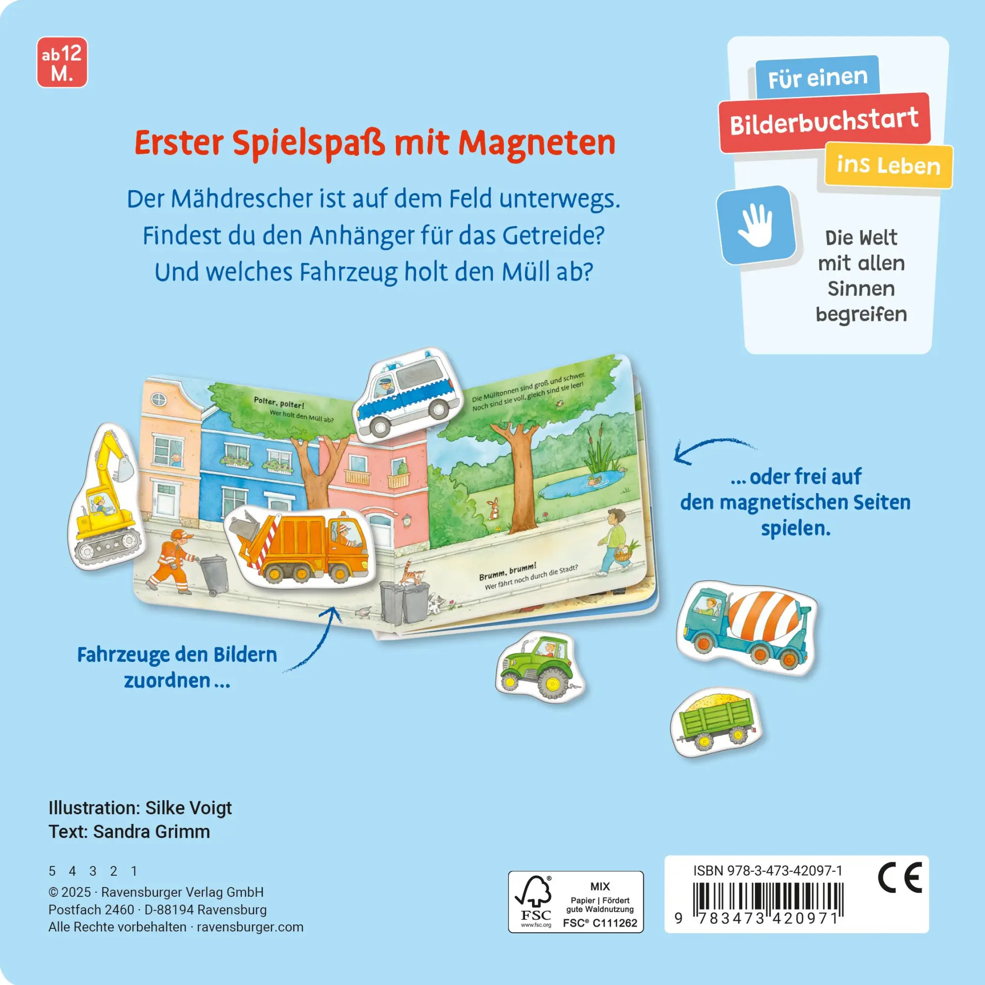 Rückseite: 9783473420971 | Mein erstes Magnetbuch - Was fährt wo? Fahrzeuge | Sandra Grimm | Buch