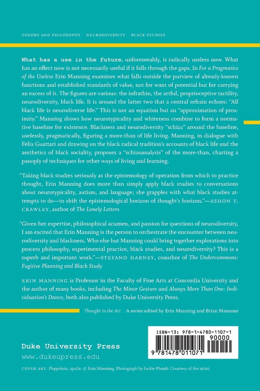 Rückseite: 9781478011071 | For a Pragmatics of the Useless | Erin Manning | Taschenbuch | 2020