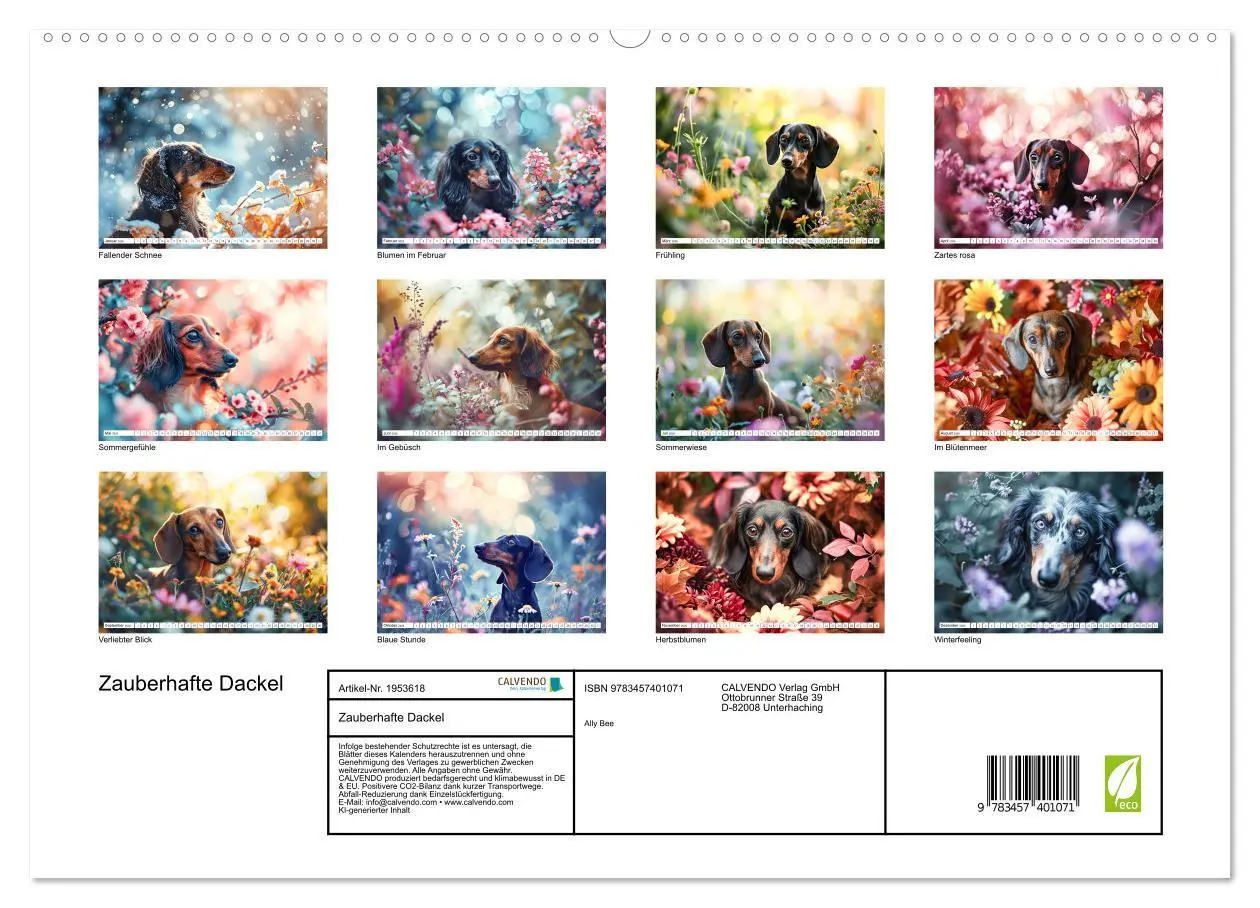 Bild: 9783457401071 | Zauberhafte Dackel (hochwertiger Premium Wandkalender 2026 DIN A2...