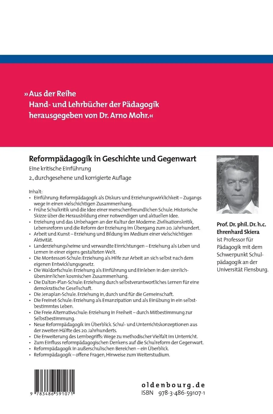 Rückseite: 9783486591071 | Reformpädagogik in Geschichte und Gegenwart | Ehrenhard Skiera | Buch