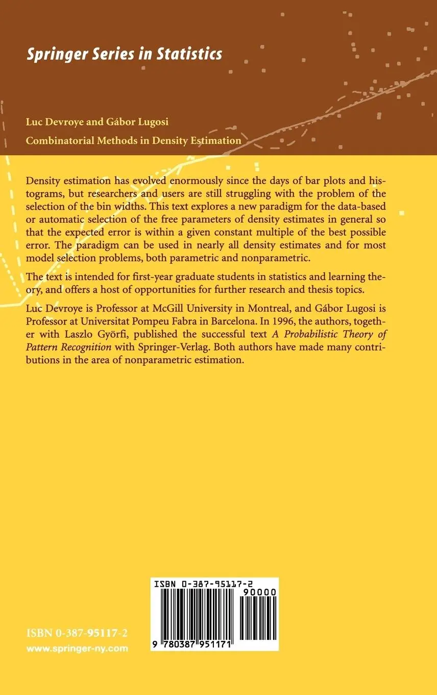 Rückseite: 9780387951171 | Combinatorial Methods in Density Estimation | Gabor Lugosi (u. a.)