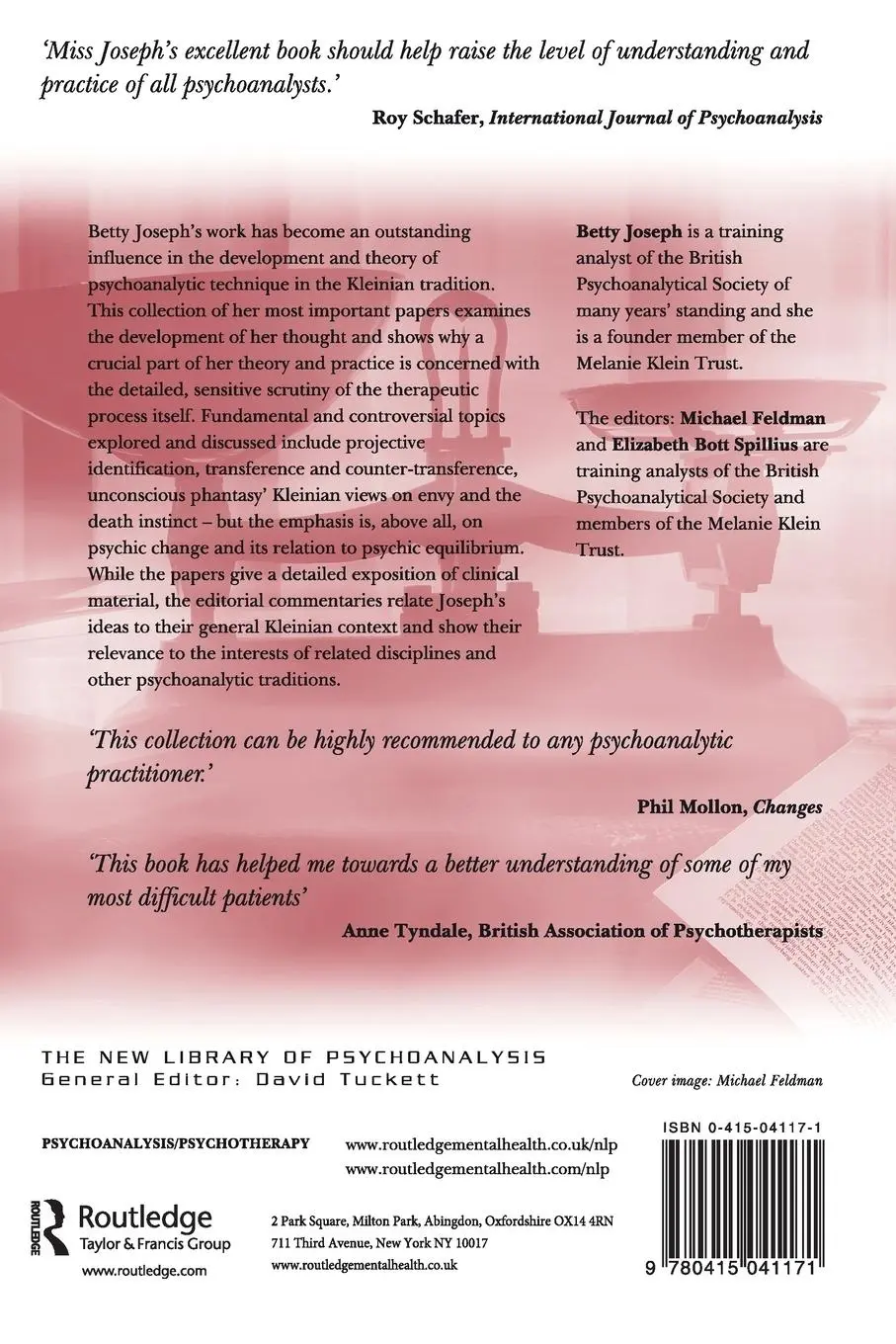 Rückseite: 9780415041171 | Psychic Equilibrium and Psychic Change | Michael Feldman (u. a.)