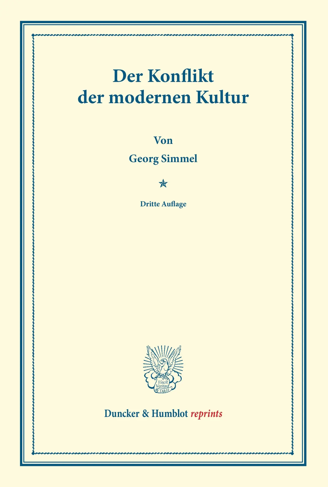 Cover: 9783428161171 | Der Konflikt der modernen Kultur | Georg Simmel | Taschenbuch | 28 S.