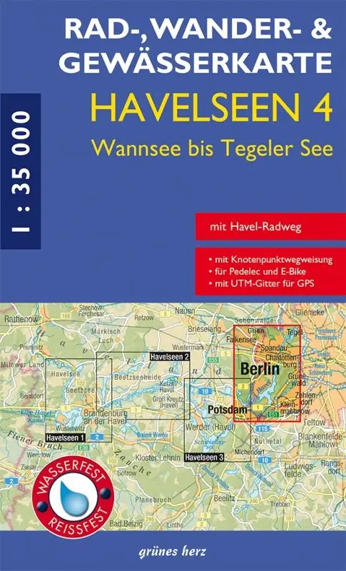 Cover: 9783866361171 | Rad-, Wander- und Gewässerkarte Havelseen 4: Wannsee bis Tegeler See