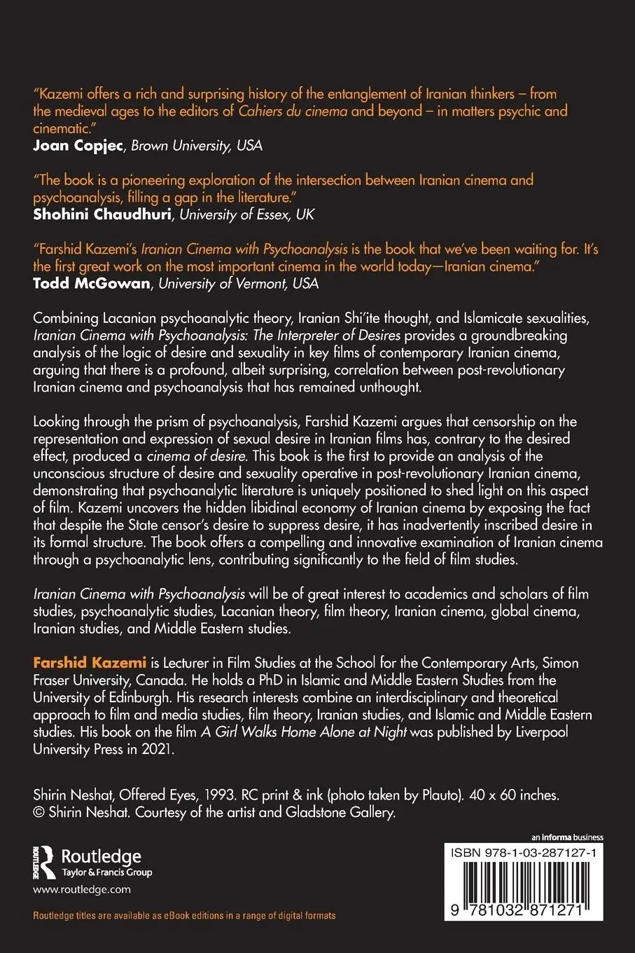 Rückseite: 9781032871271 | Iranian Cinema with Psychoanalysis | The Interpreter of Desires | Buch