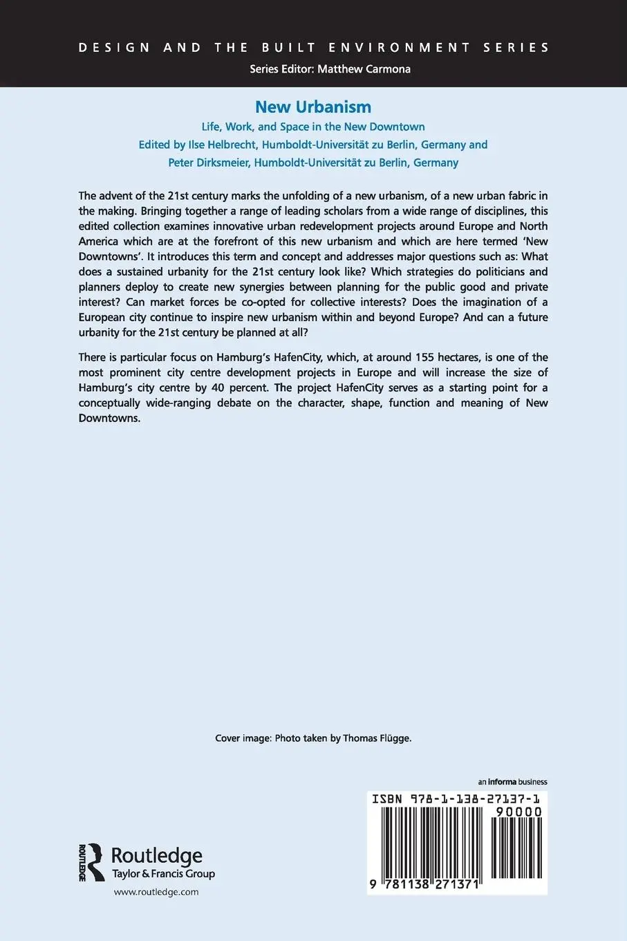 Rückseite: 9781138271371 | New Urbanism | Life, Work, and Space in the New Downtown | Helbrecht