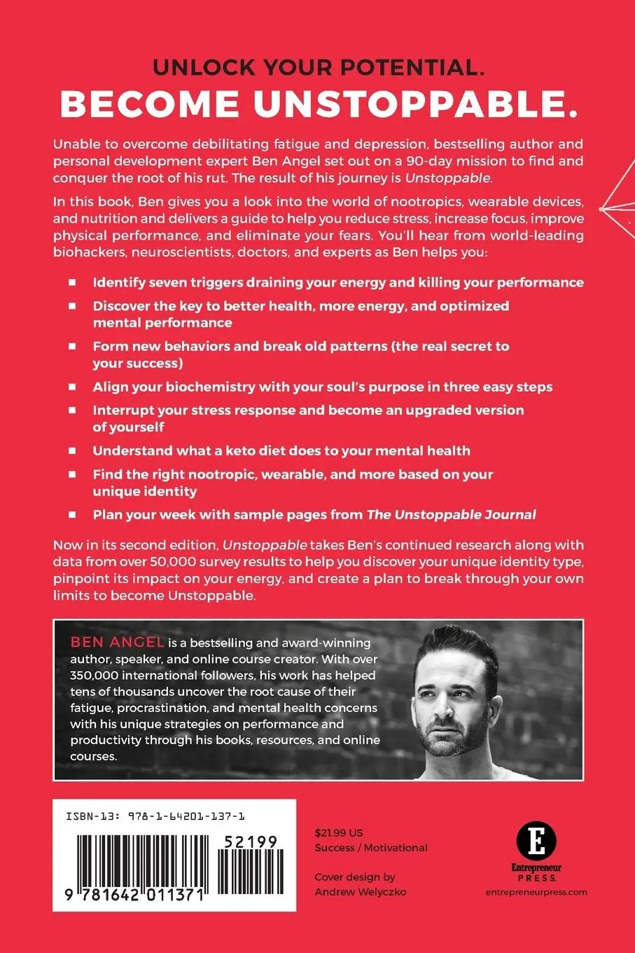 Rückseite: 9781642011371 | Unstoppable | A 90-Day Plan to Biohack Your Mind and Body for Success