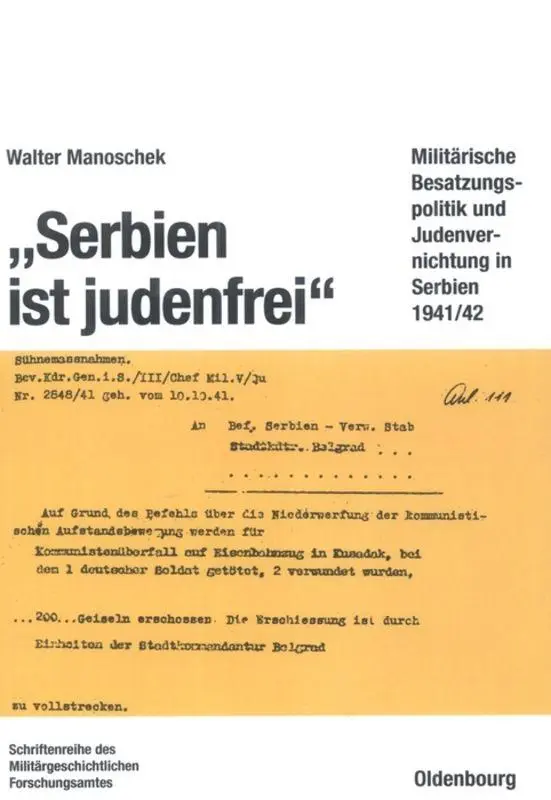 Cover: 9783486561371 | "Serbien ist judenfrei" | Walter Manoschek | Taschenbuch | 210 S.