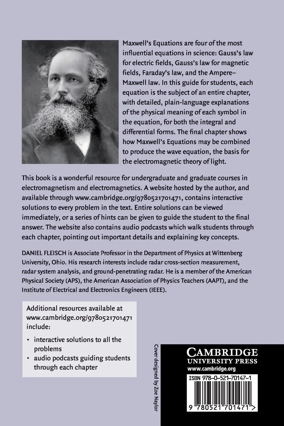 Rückseite: 9780521701471 | A Student's Guide to Maxwell's Equations | Daniel Fleisch | Buch