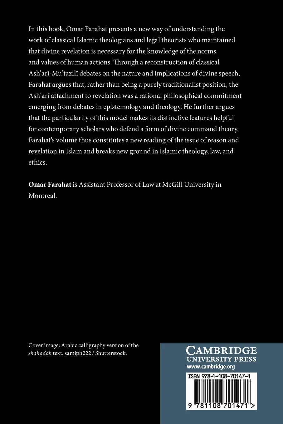 Rückseite: 9781108701471 | The Foundation of Norms in Islamic Jurisprudence and Theology | Buch