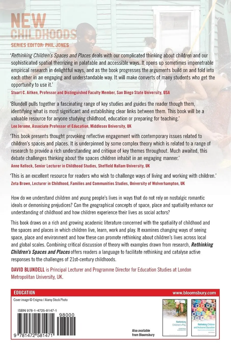 Rückseite: 9781472581471 | Rethinking Children's Spaces and Places | David Blundell | Taschenbuch