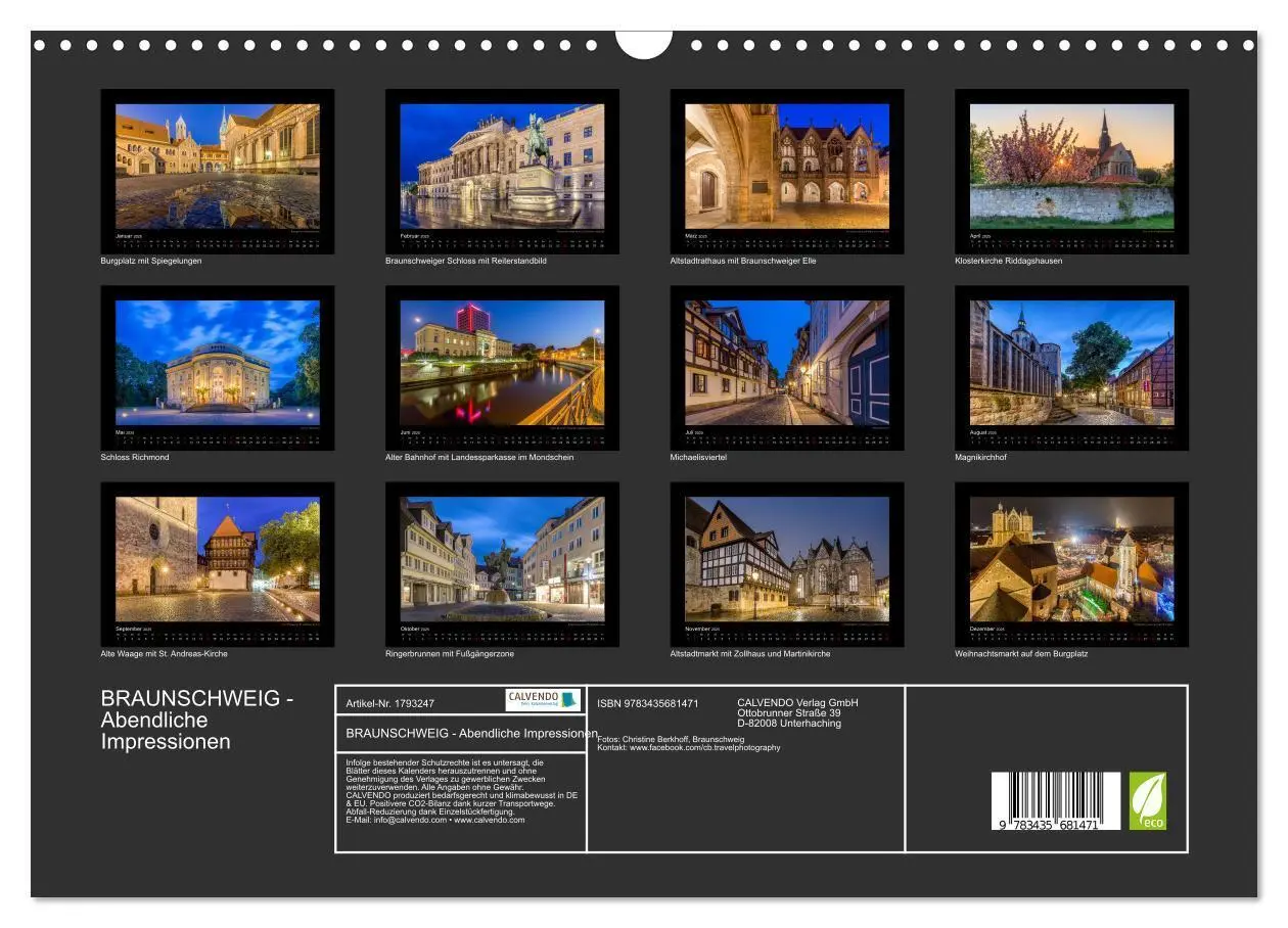Bild: 9783435681471 | BRAUNSCHWEIG - Abendliche Impressionen (Wandkalender 2025 DIN A3...