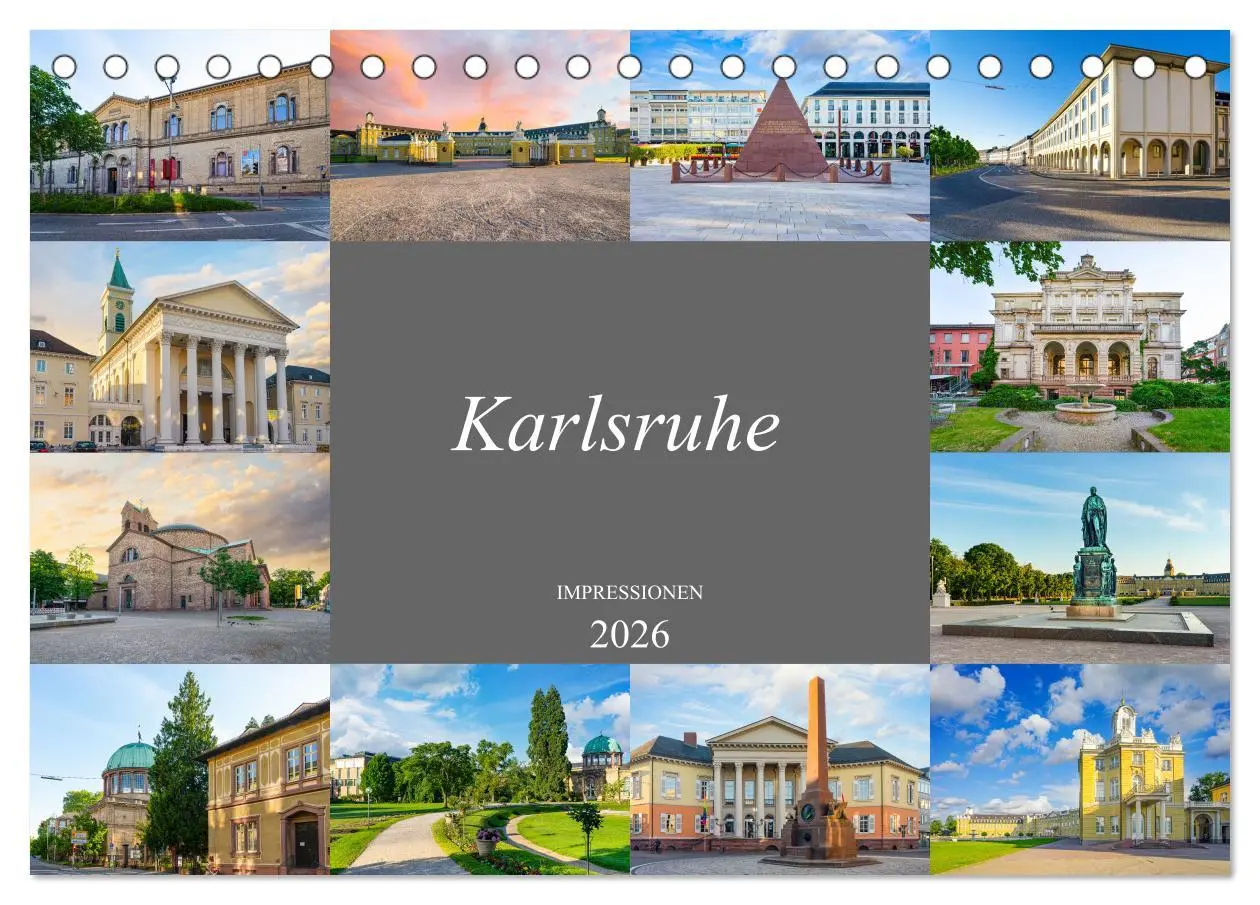 Cover: 9783457911471 | Karlsruhe Impressionen (Tischkalender 2026 DIN A5 quer), CALVENDO...