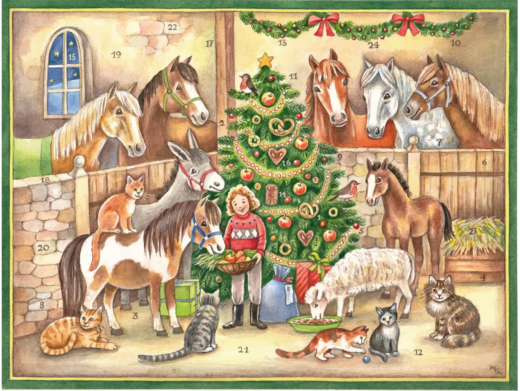 Cover: 4025985701571 | Adventskalender "Am Stall" | Papier Adventskalender | M. Wölber