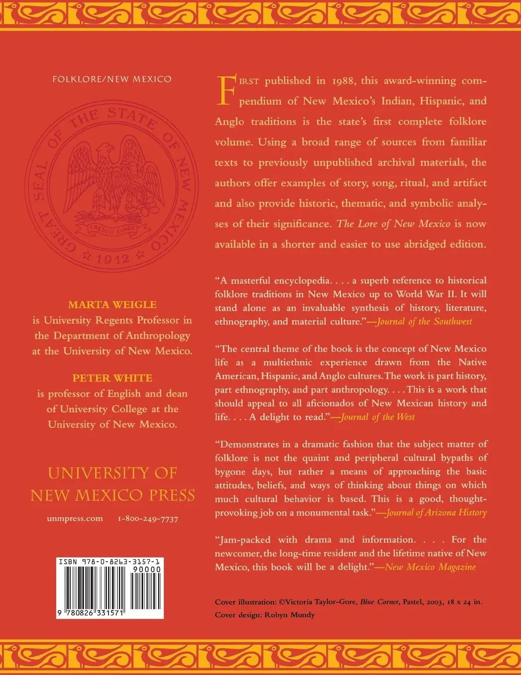 Rückseite: 9780826331571 | Lore of New Mexico | Marta Weigle (u. a.) | Taschenbuch | Englisch