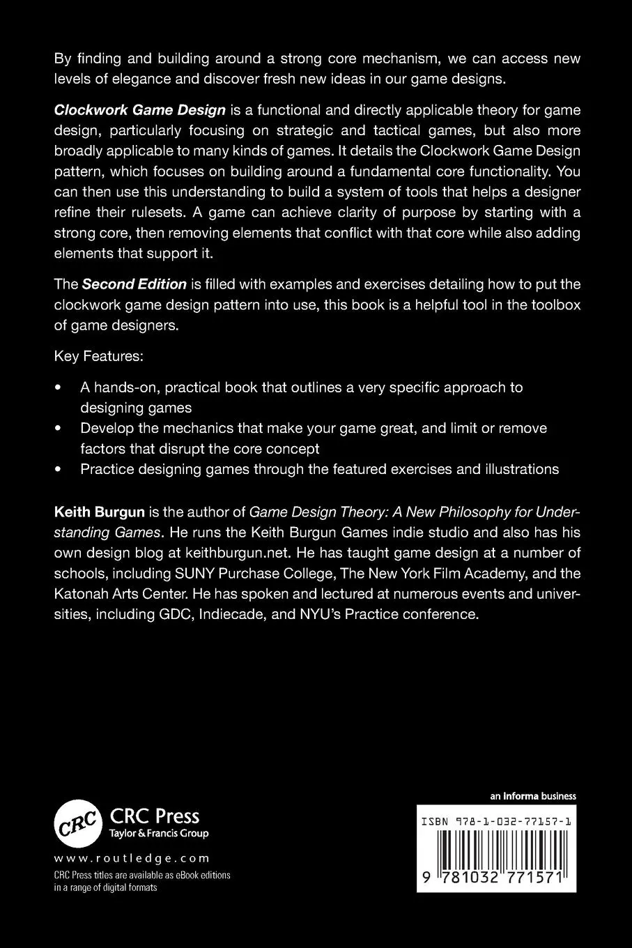 Rückseite: 9781032771571 | Clockwork Game Design | Keith Burgun | Taschenbuch | Englisch | 2024