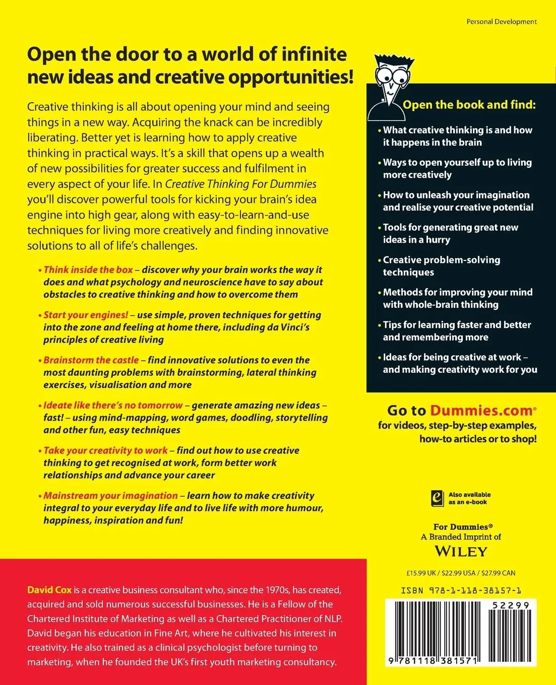 Rückseite: 9781118381571 | Creative Thinking for Dummies | David Cox | Taschenbuch | 380 S.