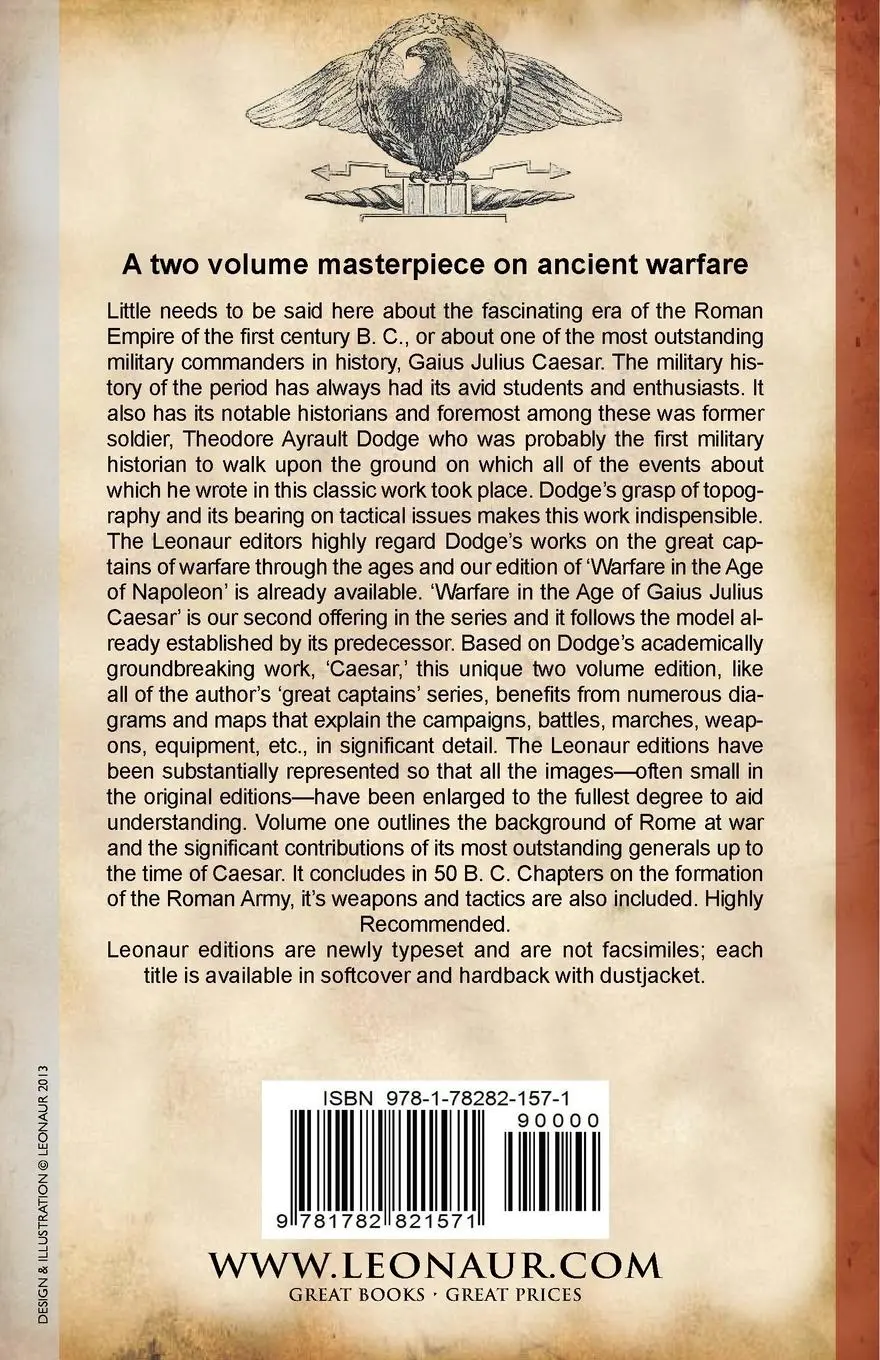 Rückseite: 9781782821571 | Warfare in the Age of Gaius Julius Caesar-Volume 1 | Theodore Dodge
