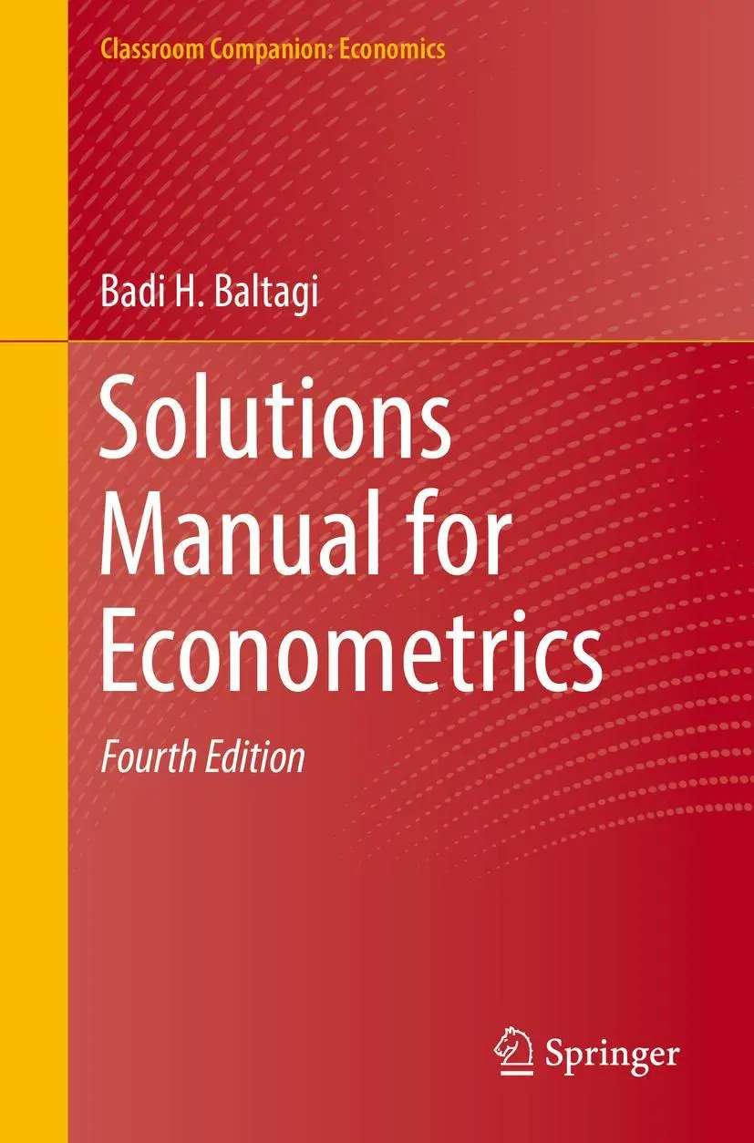 Cover: 9783030801571 | Solutions Manual for Econometrics | Badi H. Baltagi | Taschenbuch