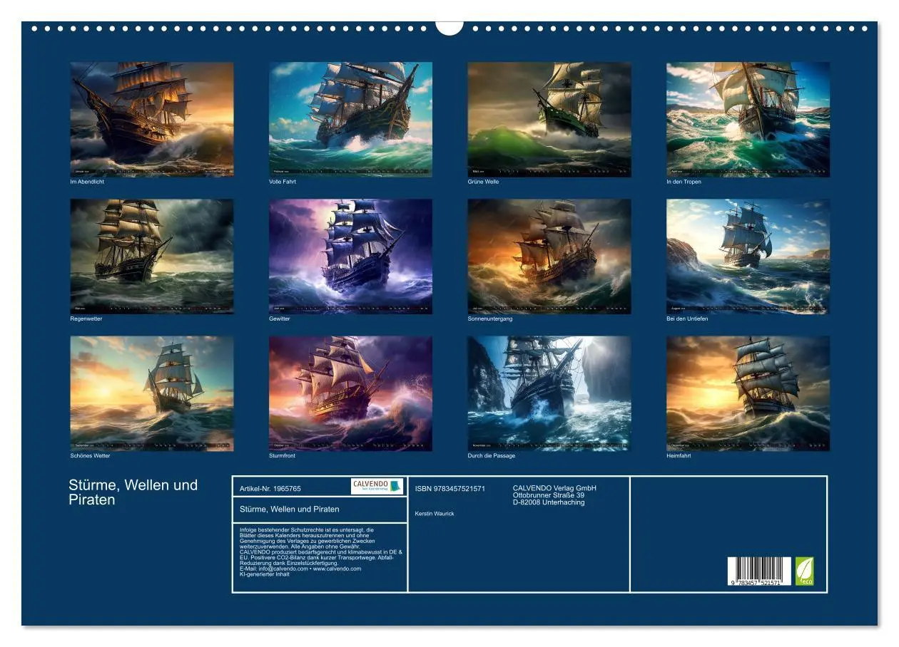 Bild: 9783457521571 | Stürme, Wellen und Piraten (Wandkalender 2026 DIN A2 quer),...