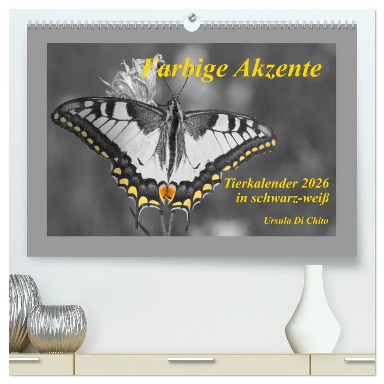 Cover: 9783516161571 | Farbige Akzente - Tierkalender 2026 in schwarz-weiß (hochwertiger...