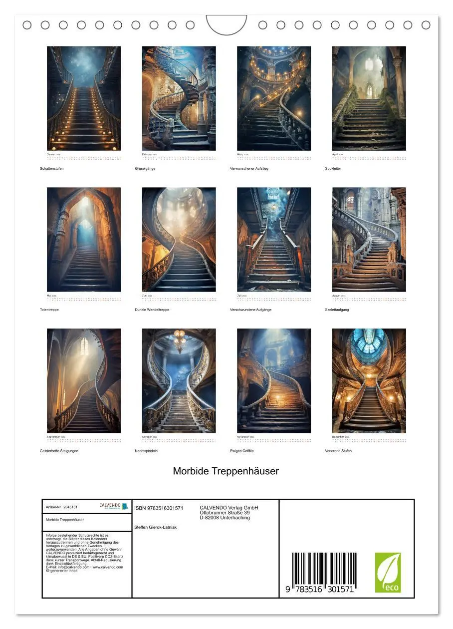 Bild: 9783516301571 | Morbide Treppenhäuser (Wandkalender 2026 DIN A4 hoch), CALVENDO...
