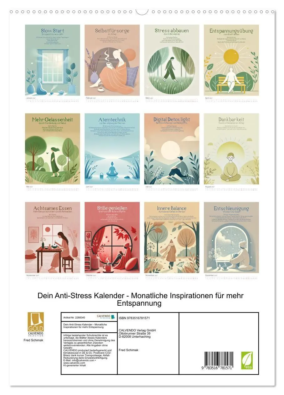 Bild: 9783516781571 | Dein Anti-Stress Kalender - Monatliche Inspirationen für mehr...
