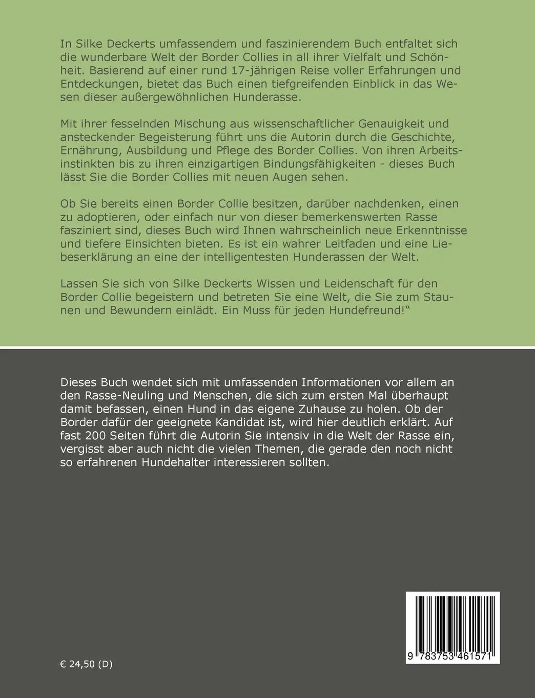 Rückseite: 9783753461571 | Traumrasse: Border Collie | Silke Deckerts | Taschenbuch | 190 S.