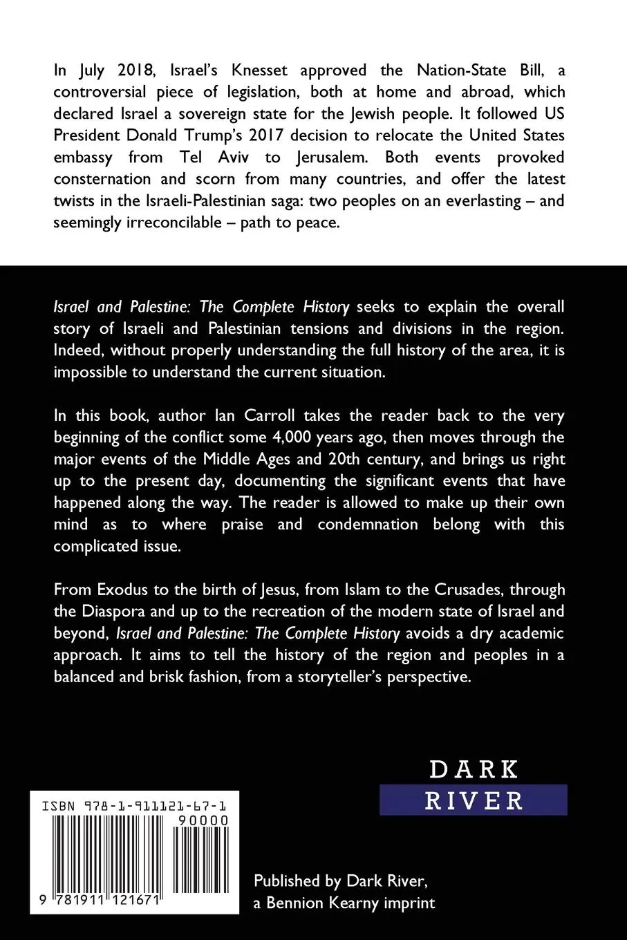 Rückseite: 9781911121671 | Israel and Palestine | The Complete History [2019 Edition] | Carroll