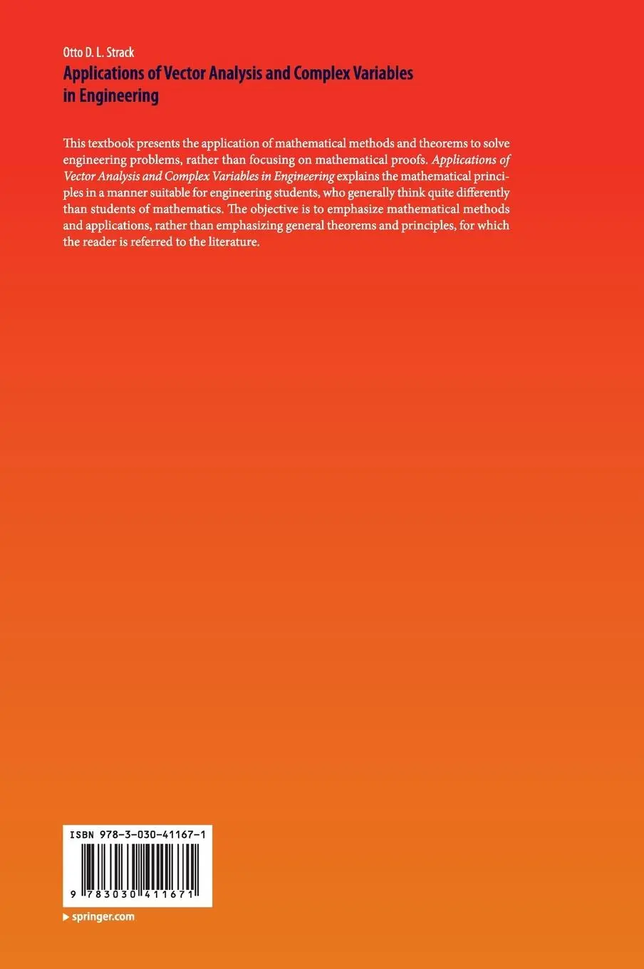Rückseite: 9783030411671 | Applications of Vector Analysis and Complex Variables in Engineering