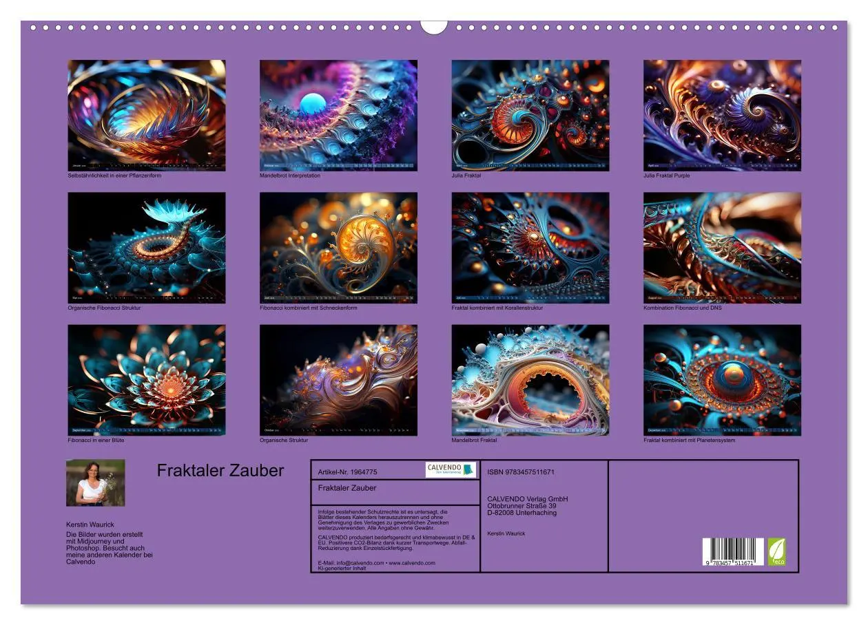 Bild: 9783457511671 | Fraktaler Zauber (Wandkalender 2026 DIN A2 quer), CALVENDO...