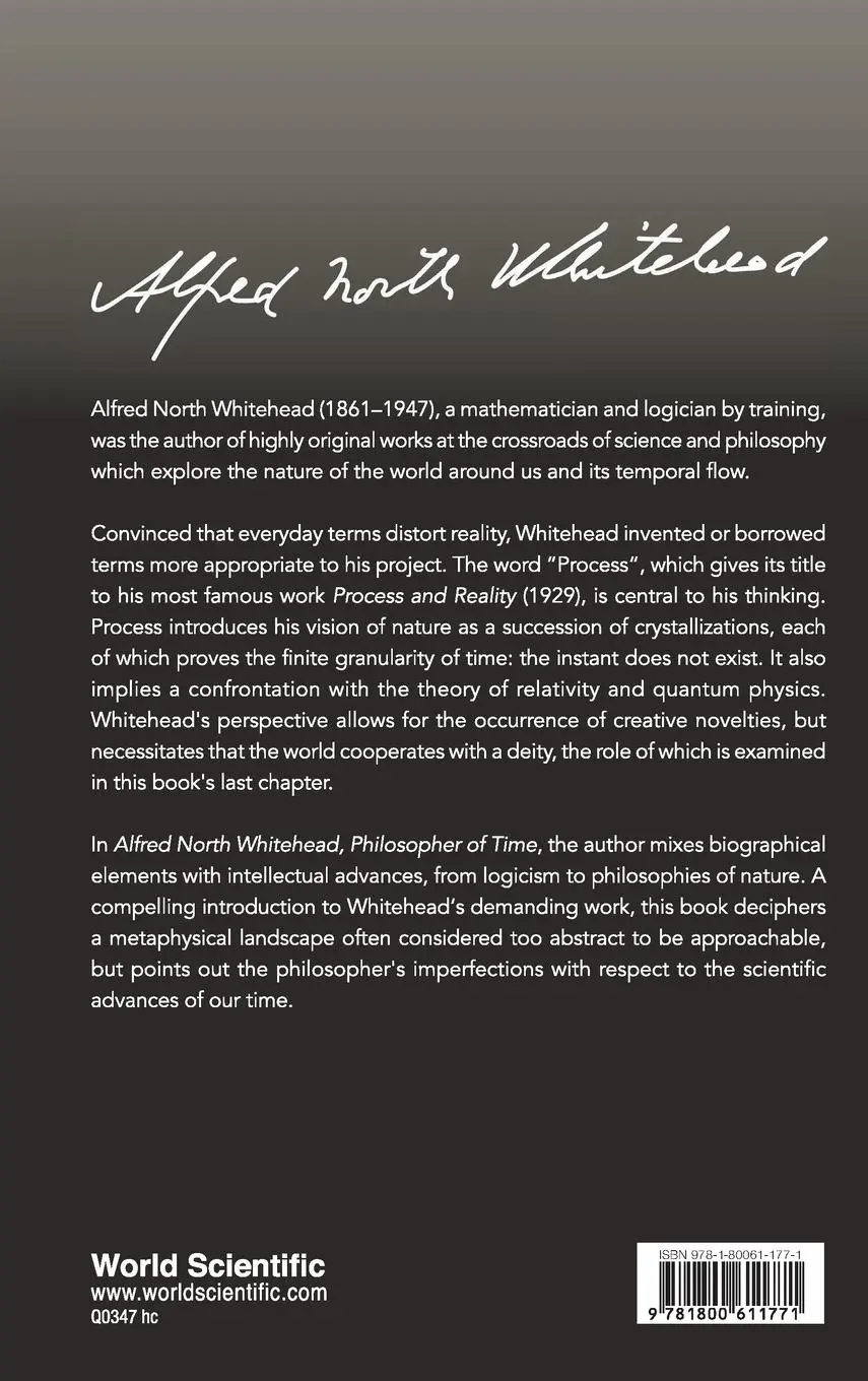 Rückseite: 9781800611771 | ALFRED NORTH WHITEHEAD, PHILOSOPHER OF TIME | Remy Lestienne | Buch