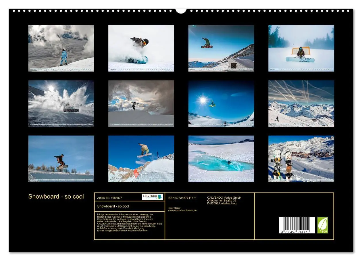 Bild: 9783457741771 | Snowboard - so cool (hochwertiger Premium Wandkalender 2026 DIN A2...