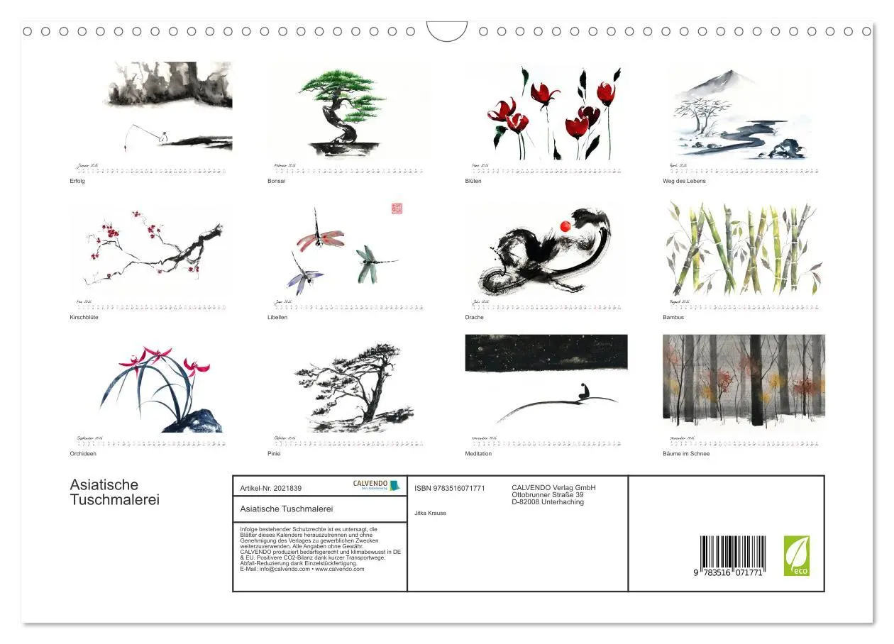 Bild: 9783516071771 | Asiatische Tuschmalerei (Wandkalender 2026 DIN A3 quer), CALVENDO...