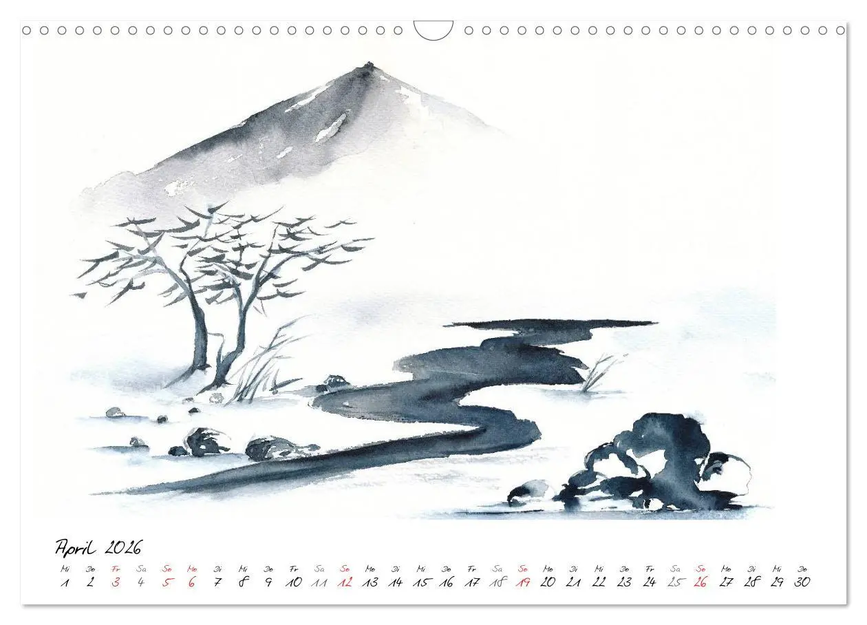 Bild: 9783516071771 | Asiatische Tuschmalerei (Wandkalender 2026 DIN A3 quer), CALVENDO...