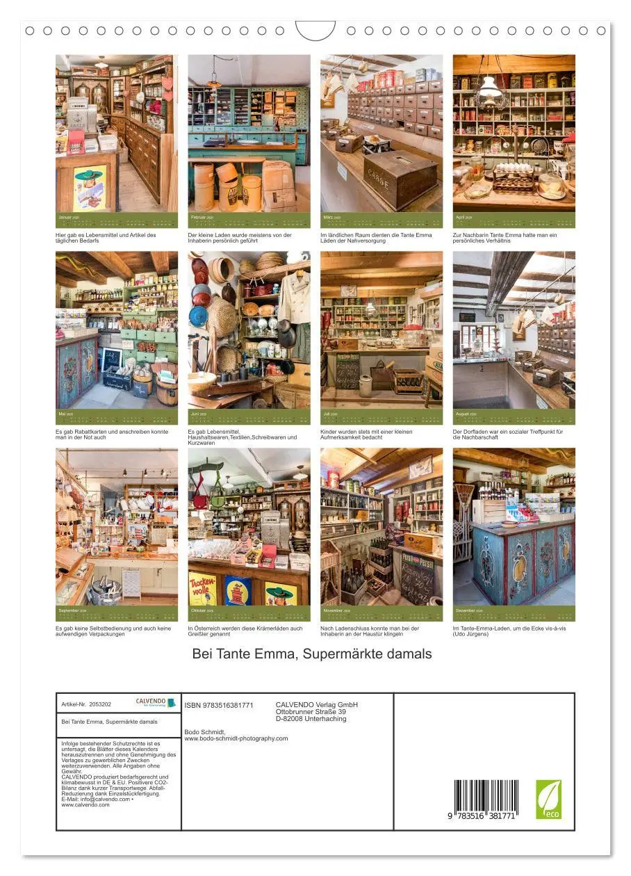 Bild: 9783516381771 | Bei Tante Emma, Supermärkte damals (Wandkalender 2026 DIN A3 hoch),...