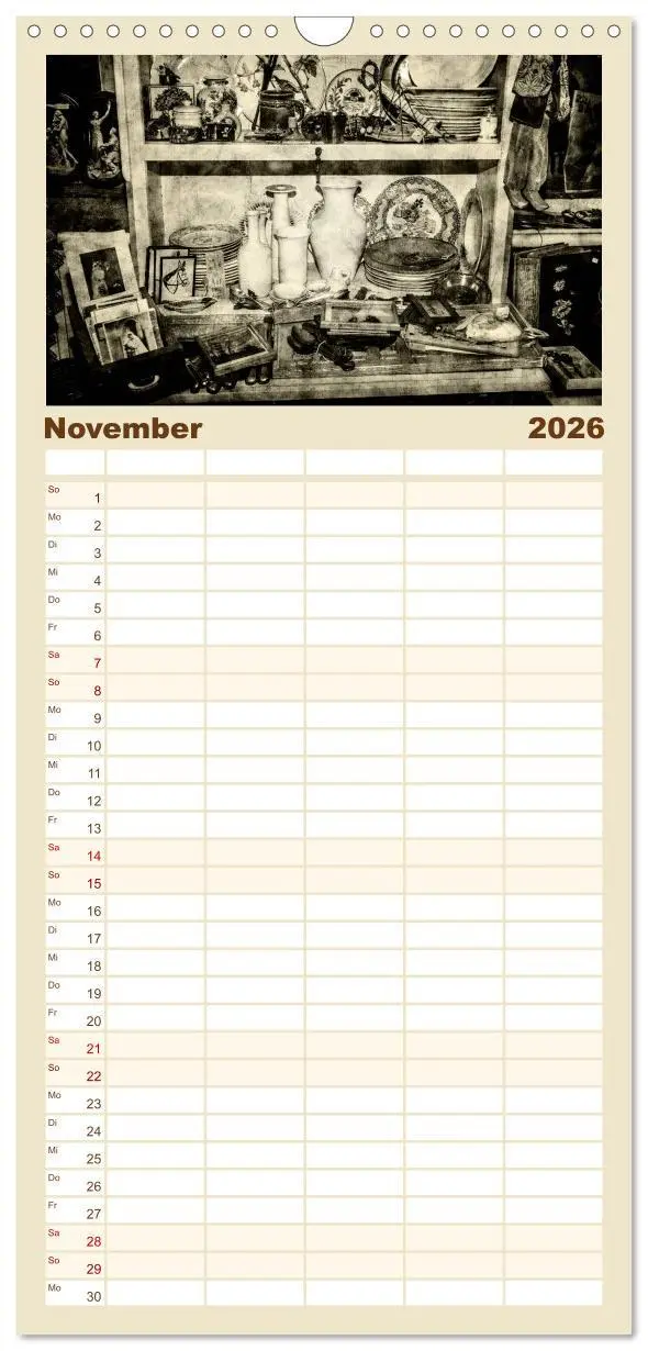 Bild: 9783516521771 | Familienplaner 2026 - Retro mit 5 Spalten (Wandkalender, 21 x 45...