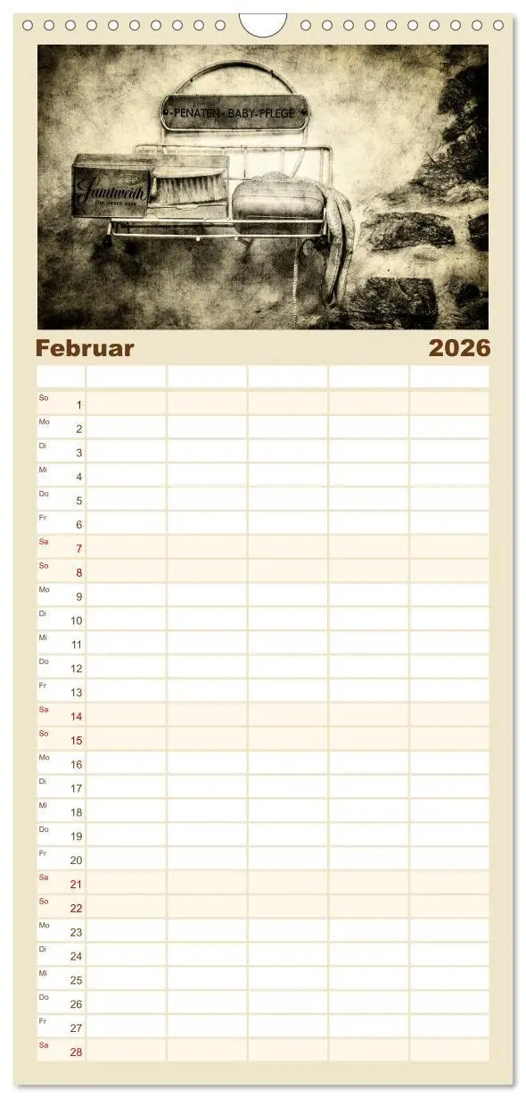 Bild: 9783516521771 | Familienplaner 2026 - Retro mit 5 Spalten (Wandkalender, 21 x 45...