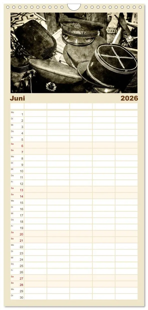 Bild: 9783516521771 | Familienplaner 2026 - Retro mit 5 Spalten (Wandkalender, 21 x 45...