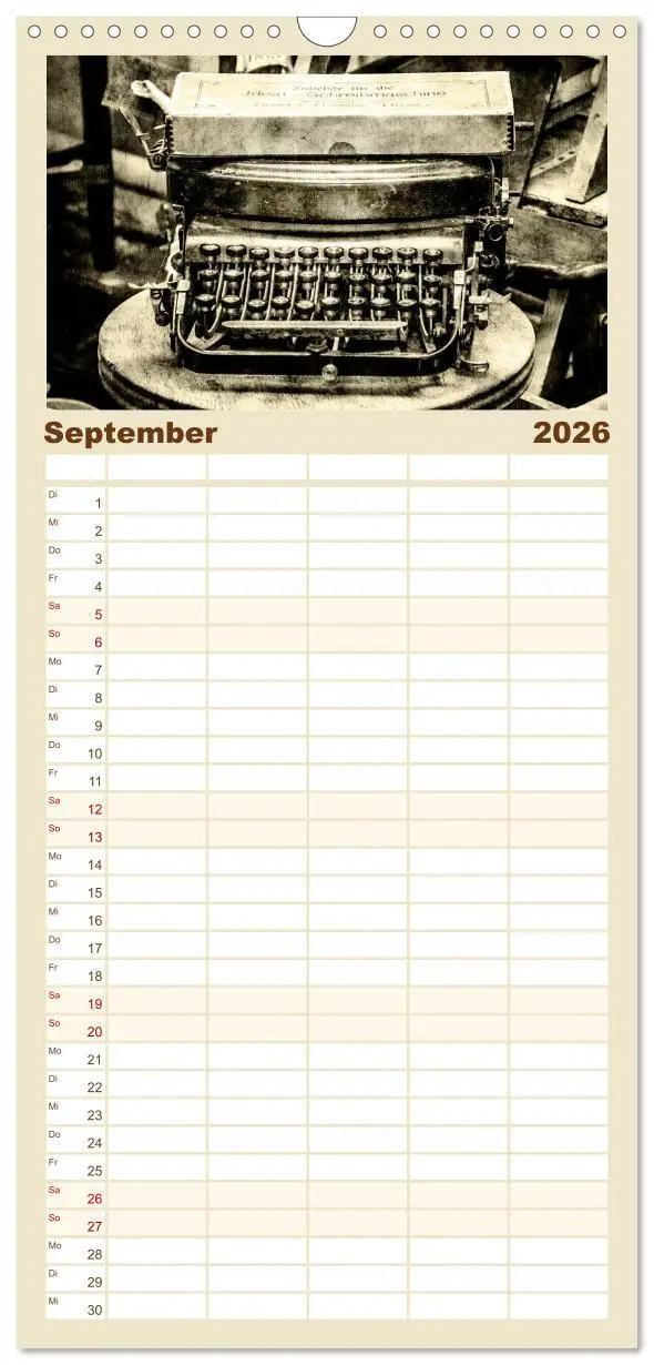Bild: 9783516521771 | Familienplaner 2026 - Retro mit 5 Spalten (Wandkalender, 21 x 45...