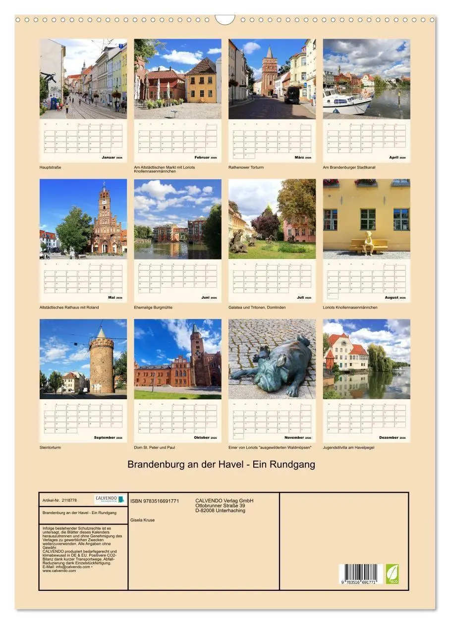 Bild: 9783516691771 | Brandenburg an der Havel - Ein Rundgang (Wandkalender 2026 DIN A2...