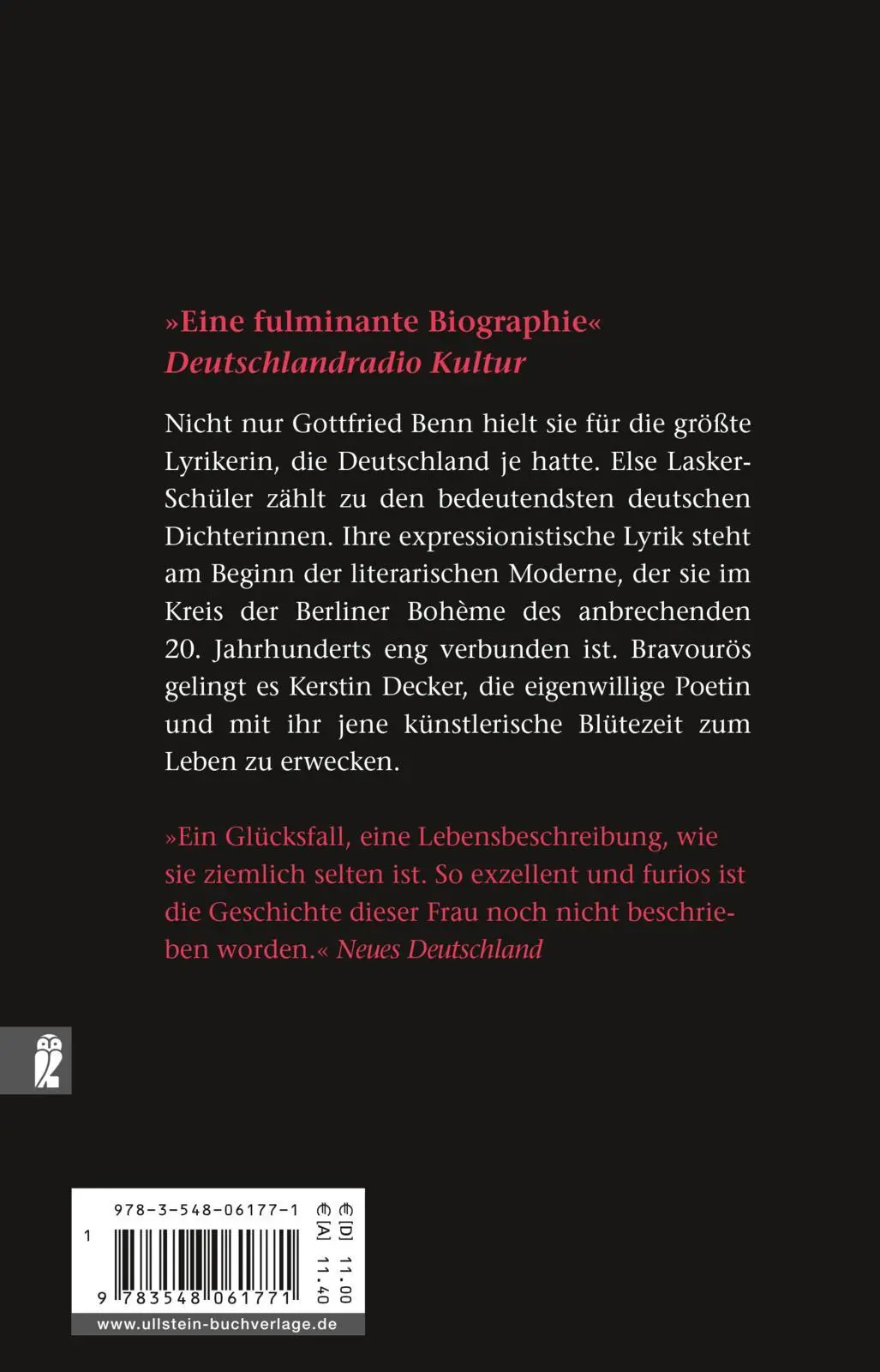 Rückseite: 9783548061771 | Mein Herz - Niemandem | Das Leben der Else Lasker-Schüler | Decker