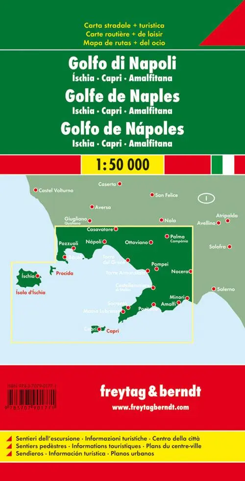 Rückseite: 9783707901771 | Golf von Neapel - Ischia - Capri - Amalfitana 1 : 50 000 Autokarte