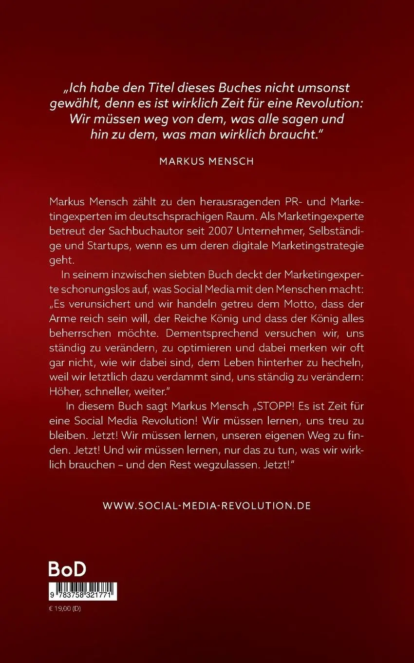 Rückseite: 9783758321771 | Social Media Revolution | Markus Mensch | Taschenbuch | reihe | 182 S.
