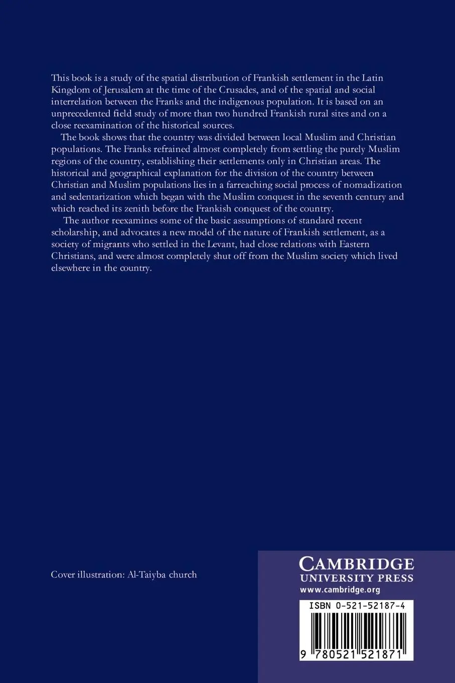 Rückseite: 9780521521871 | Frankish Rural Settlement in the Latin Kingdom of Jerusalem | Buch