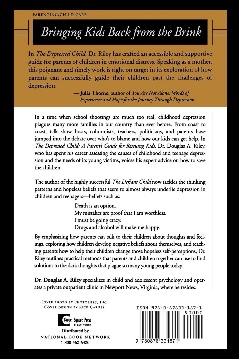 Rückseite: 9780878331871 | Depressed Child | A Parent's Guide for Rescusing Kids | Riley | Buch