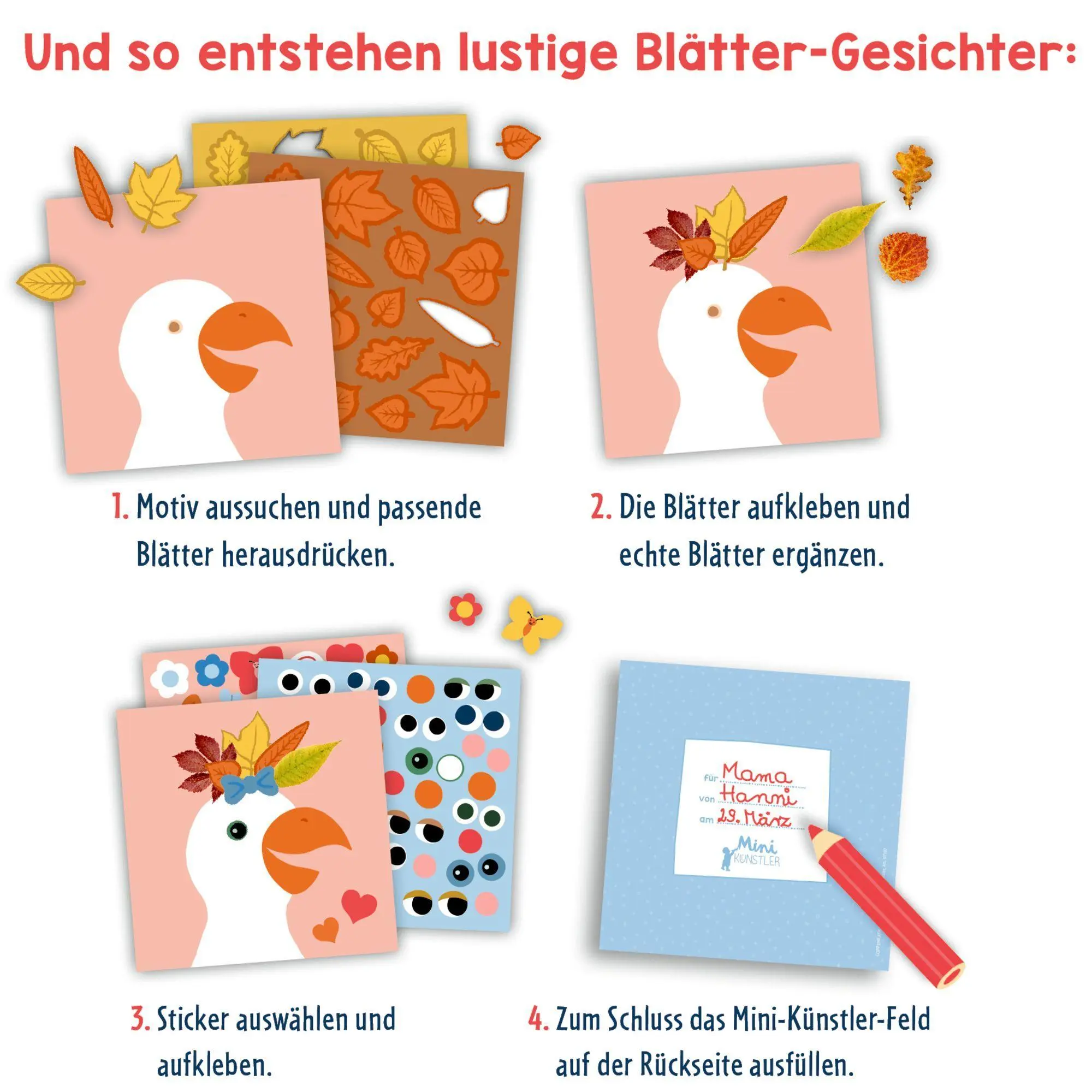 Bild: 4050003971971 | Mein erstes Bastelset - Blätter-Gesichter | Maike Taddicken | Deutsch