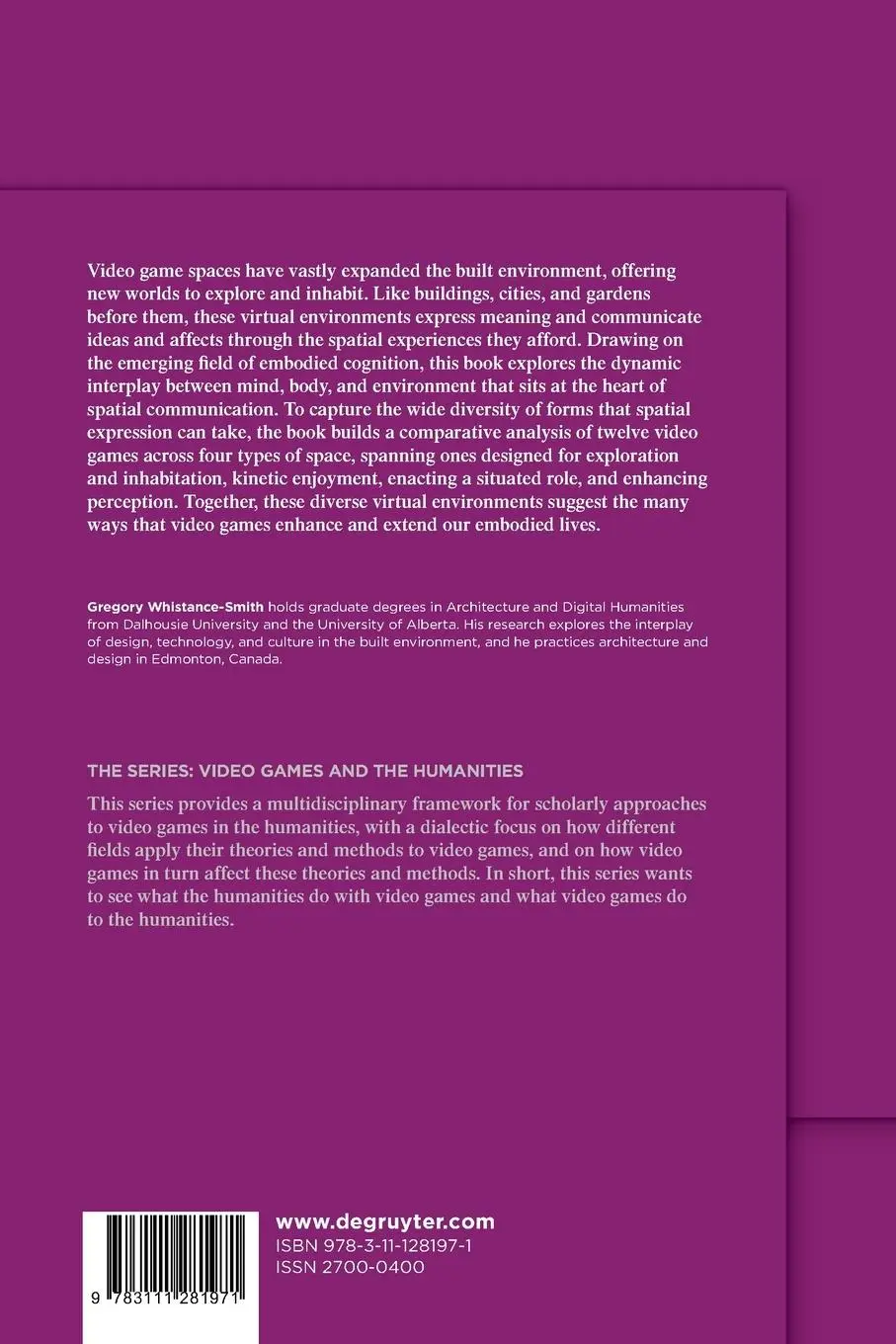 Rückseite: 9783111281971 | Expressive Space | Embodying Meaning in Video Game Environments | Buch