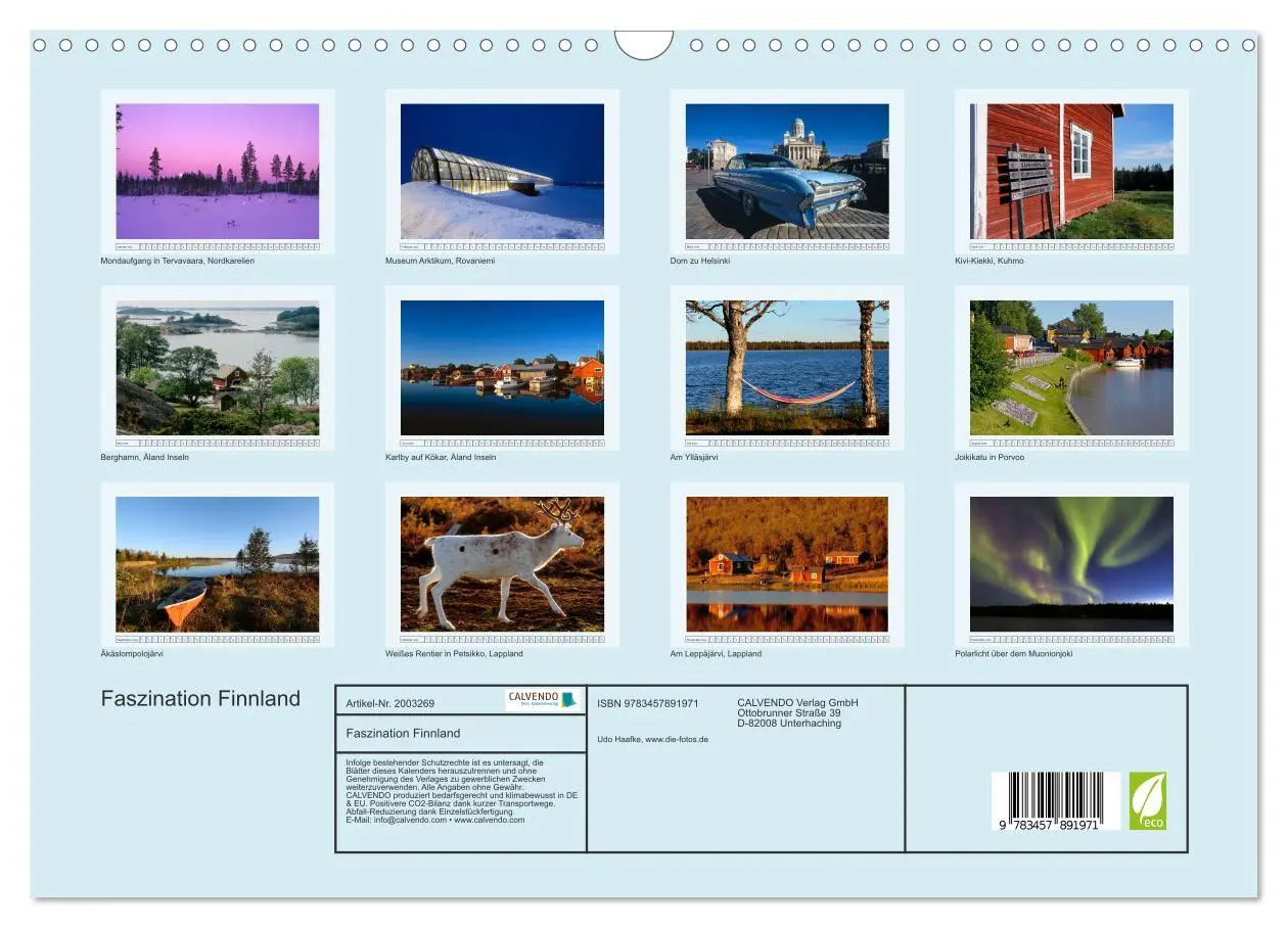 Bild: 9783457891971 | Faszination Finnland (Wandkalender 2026 DIN A3 quer), CALVENDO...